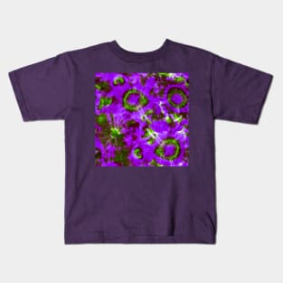 Purple and Green Psychedelic Tie-Dye Kids T-Shirt